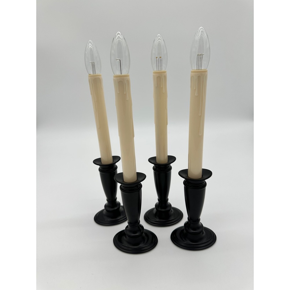 Valerie Parr Hill Window Candles Set of 4 Battery Operated Black 13.5 inch
